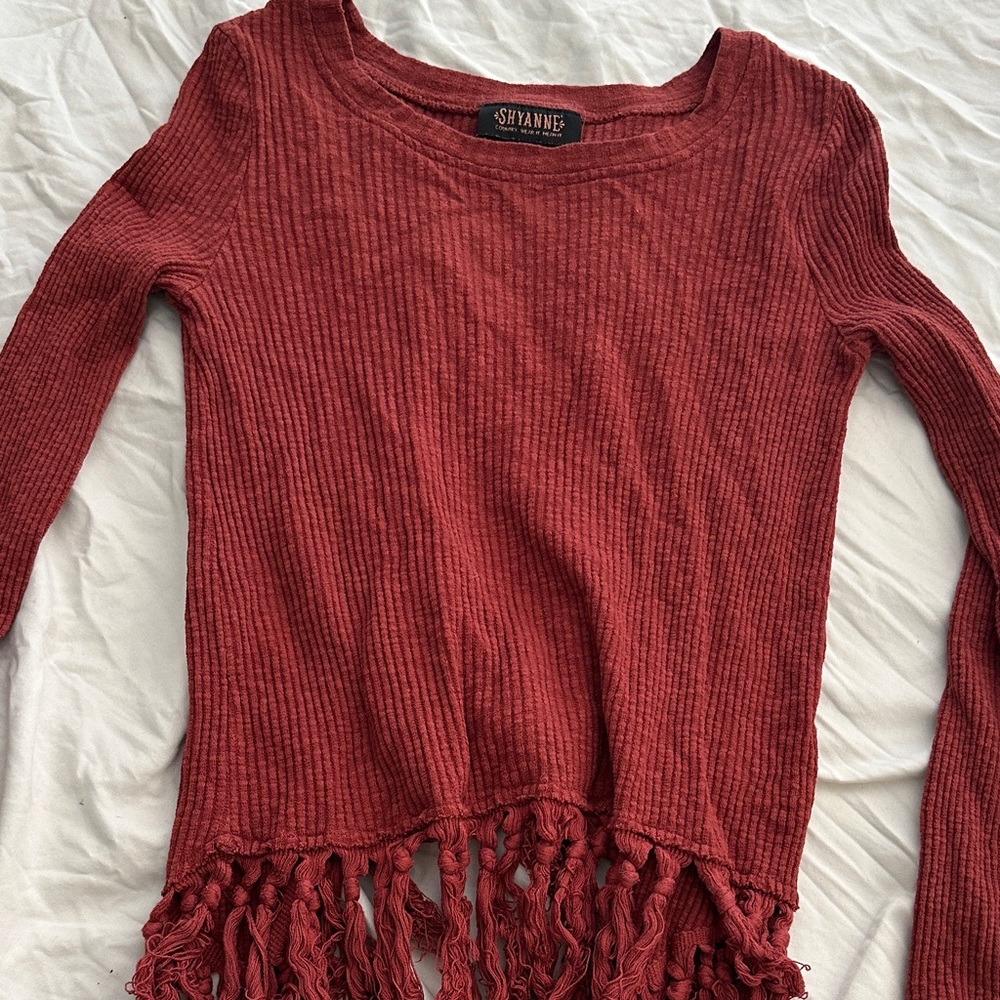 Shyanne Deep Red Textured Top